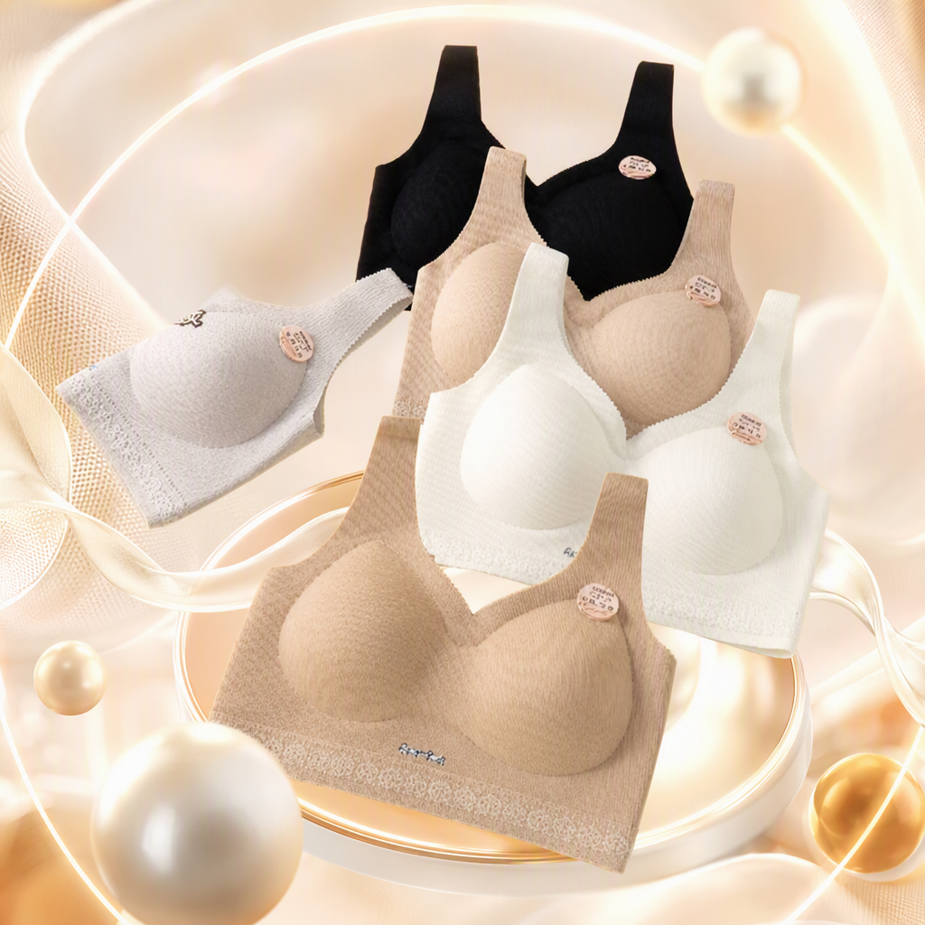 Multi-color, frameless, comfortable bra, soft, breathable and seamless underwear, women's underwear set, versatile Specification image