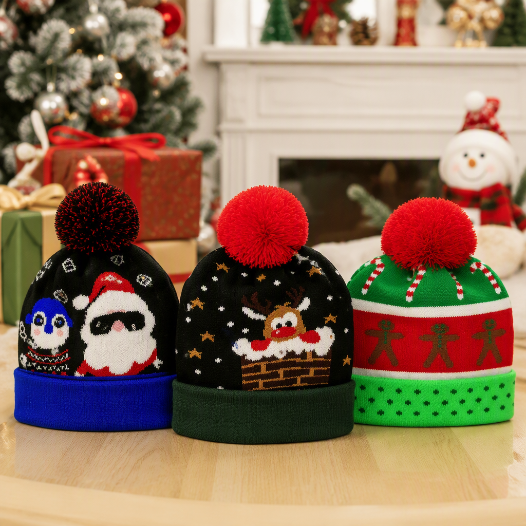 The illuminated Christmas hat, fashionable knitted hat, warm and versatile, autumn and winter casual hats for both women and men, headscarves, and trendy hats come in a variety of styles Application Scenario