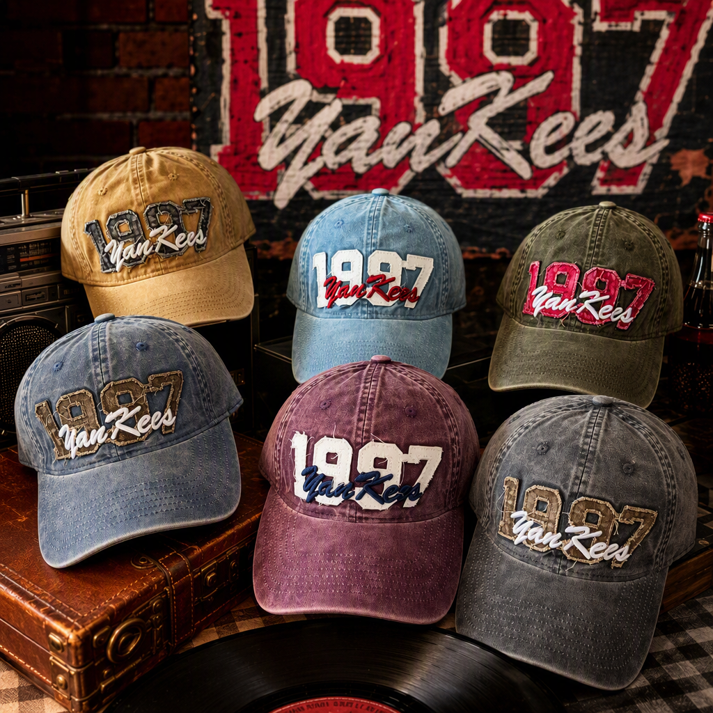 A multi-color denim baseball cap printed with the 1997 YanKees logo, a casual, versatile and trendy cap for both men and women Specification image