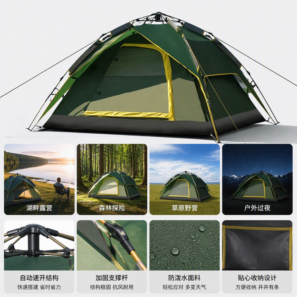 Mountain camping tent canopies, outdoor windproof and waterproof tent accessories, multi-functional portable camping supplies details Picture