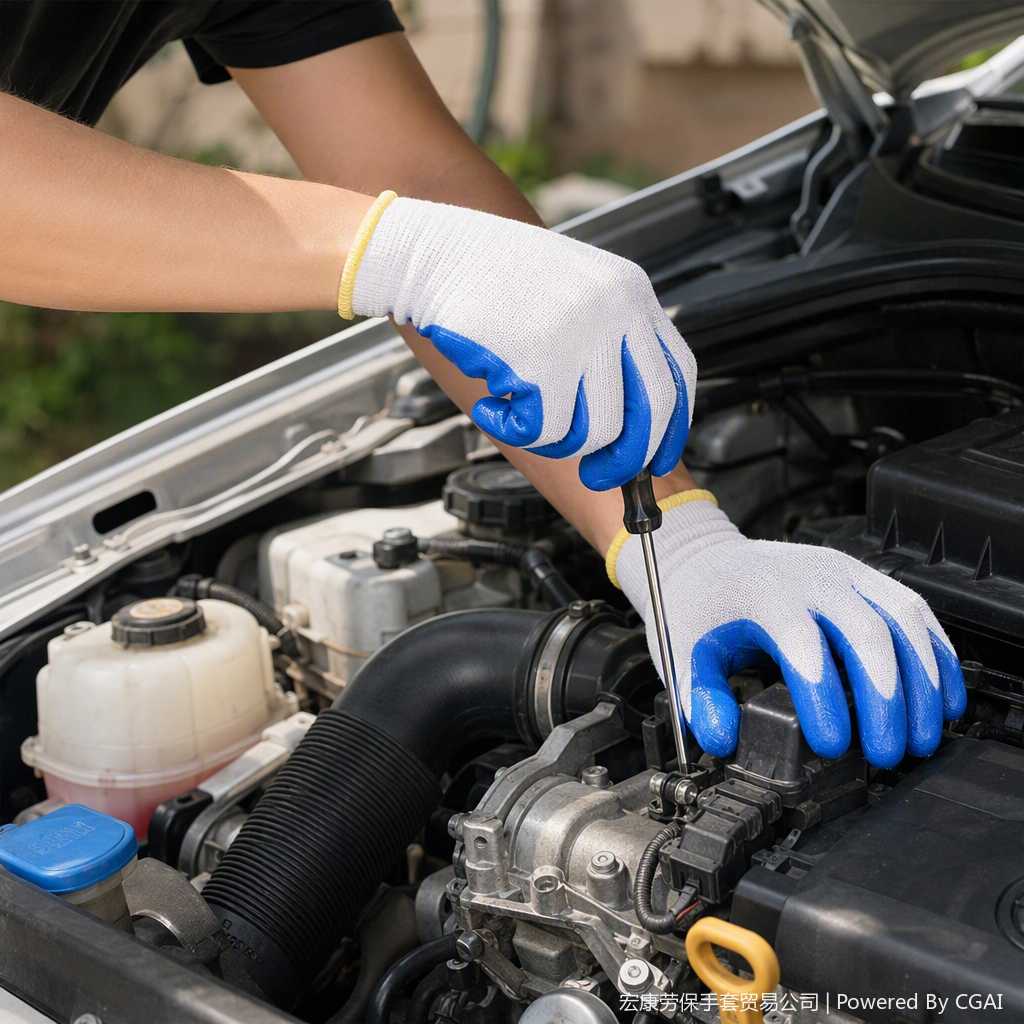Guantes de protección azul transpirable y resistente al desgaste adecuado para la limpieza industrial del hogar a prueba de aceite impermeable duradero y cómodo - 2