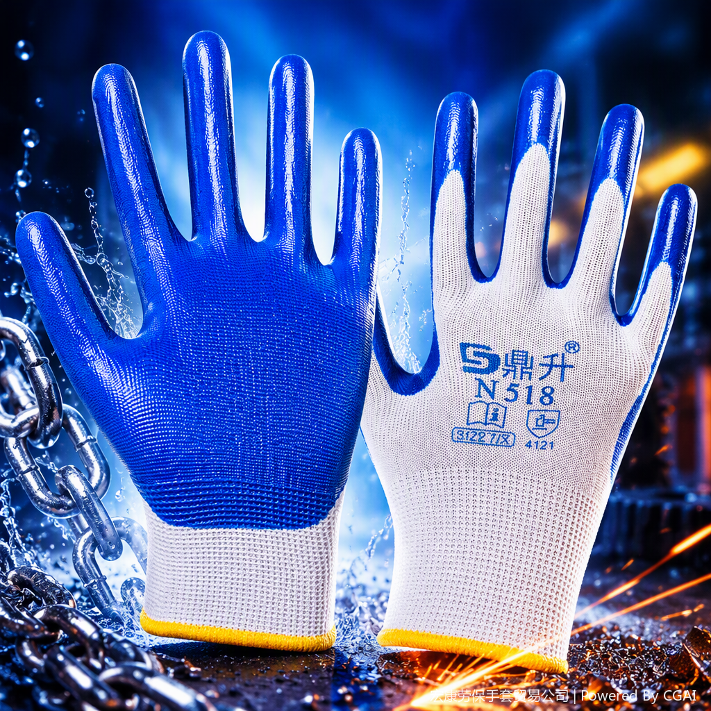 Guantes de protección azul transpirable y resistente al desgaste adecuado para la limpieza industrial del hogar a prueba de aceite impermeable duradero y cómodo - 3