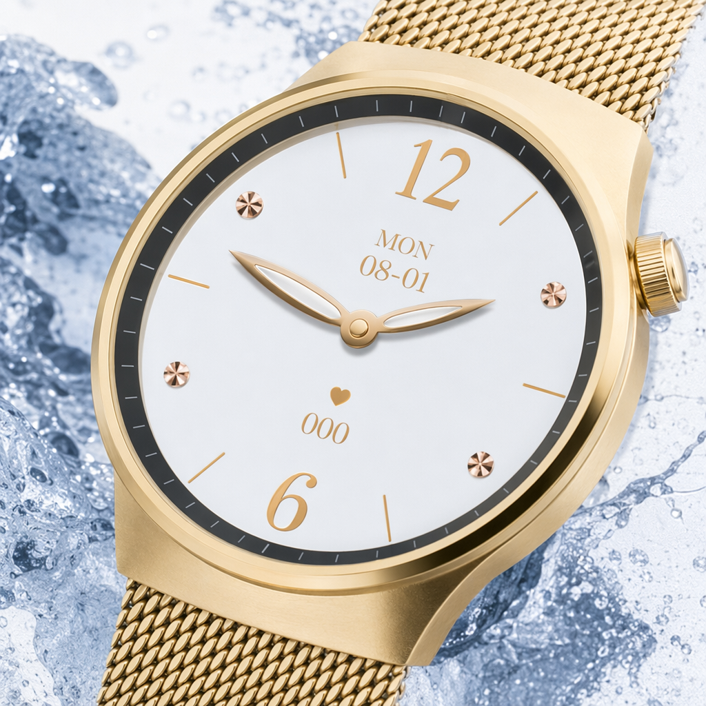 Golden strap smartwatch-specific packaging box, simple and elegant, portable storage box, gift box packaging, accessories display box Application Scenario