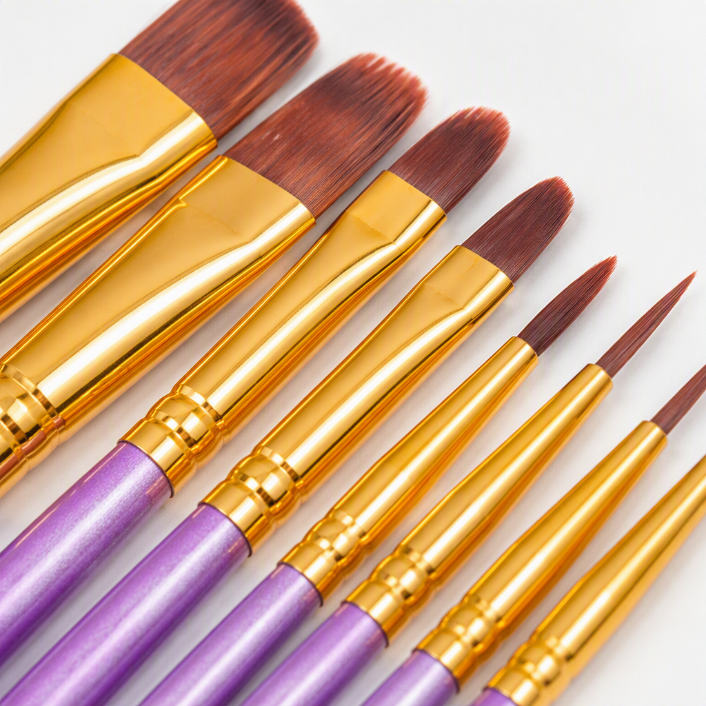 Purple handle and golden metal band drawing pen, delicate and soft, professional drawing tool Application Scenario