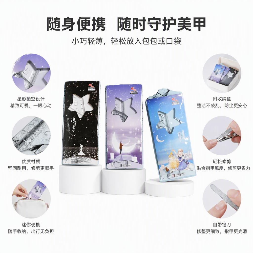 创意星空主题文具套装三件套星形镂空尺子包装盒学生办公用品礼品赠品