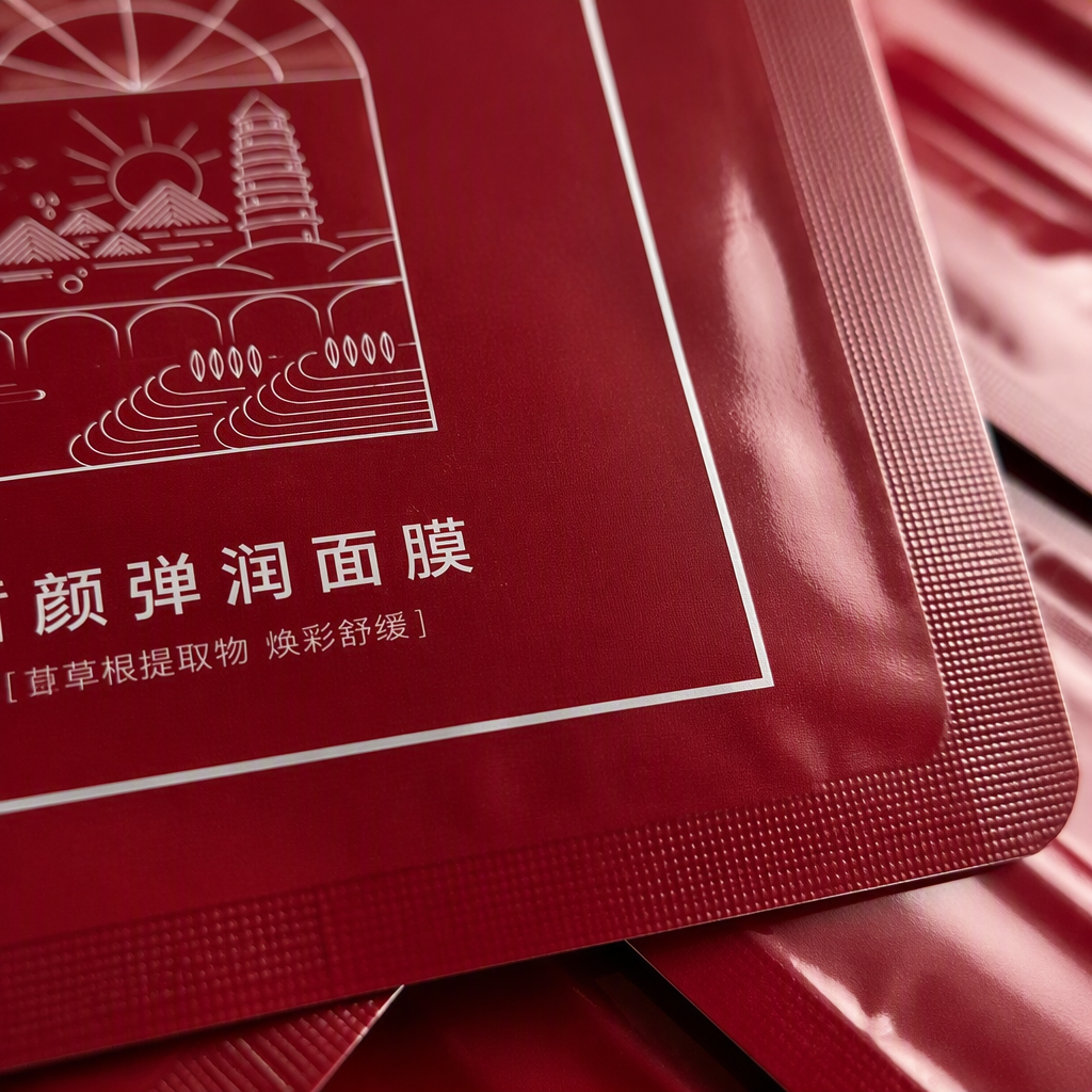 Customized printed color box for red facial mask packaging bags and outer boxes, special gift box set for facial masks Application Scenario