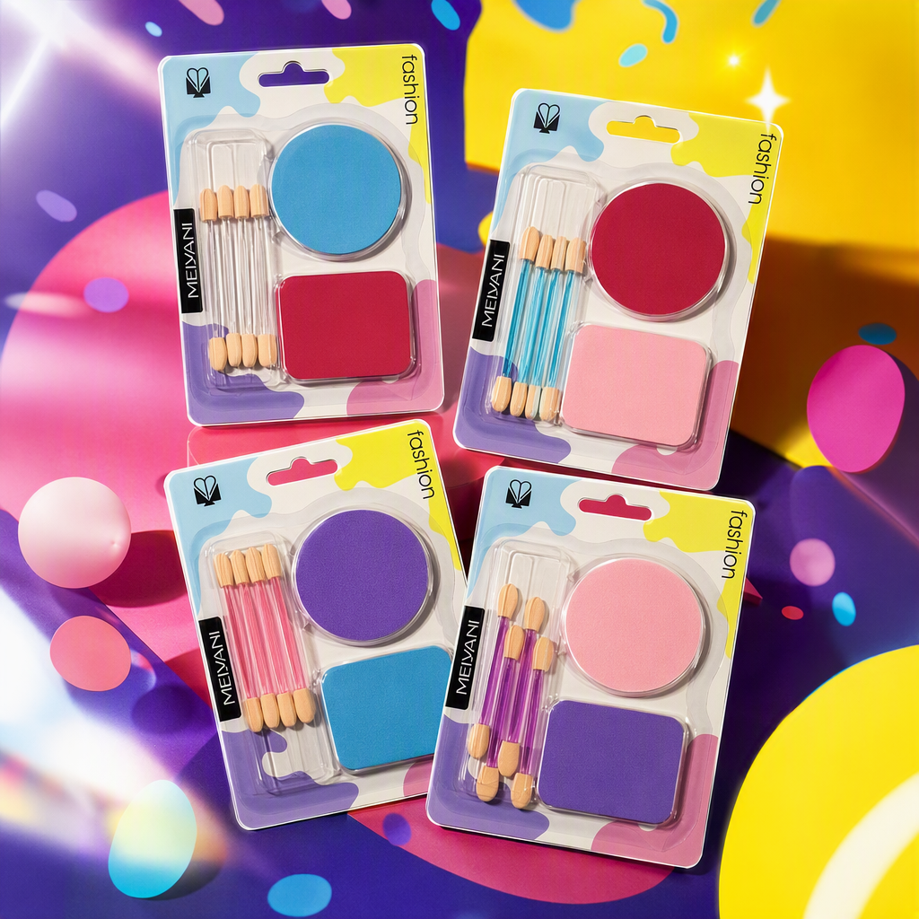 Multi-functional colored makeup tool set, professional makeup brush, makeup stick, powder puff, beauty tool combination, essential for students and beginners Specification image