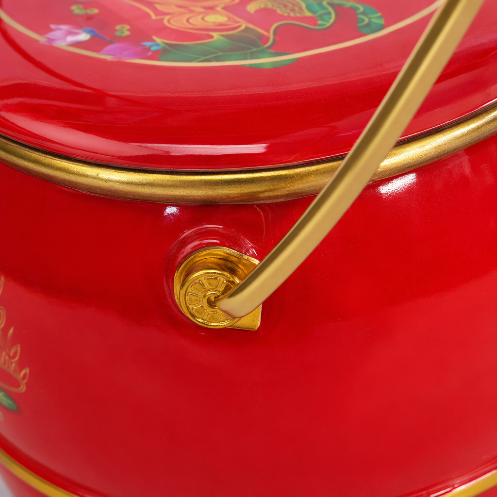 Red basket gift box, festival gift, hand-held decoration, home decoration, creative gift packaging box Application Scenario