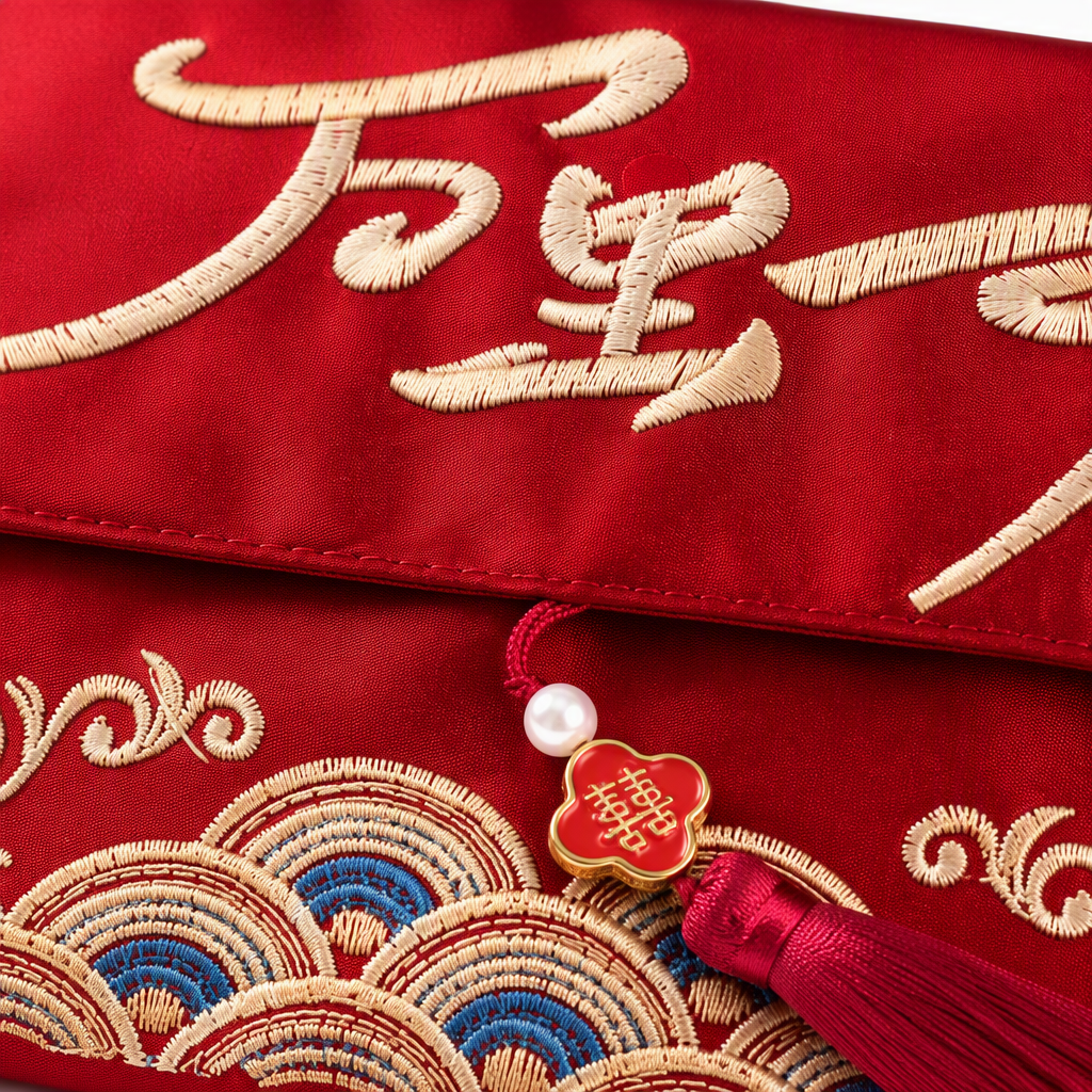 The New Year's festive red embroidered red envelope bag is exquisitely handcrafted. It is an essential gift bag for weddings and festivals Application Scenario
