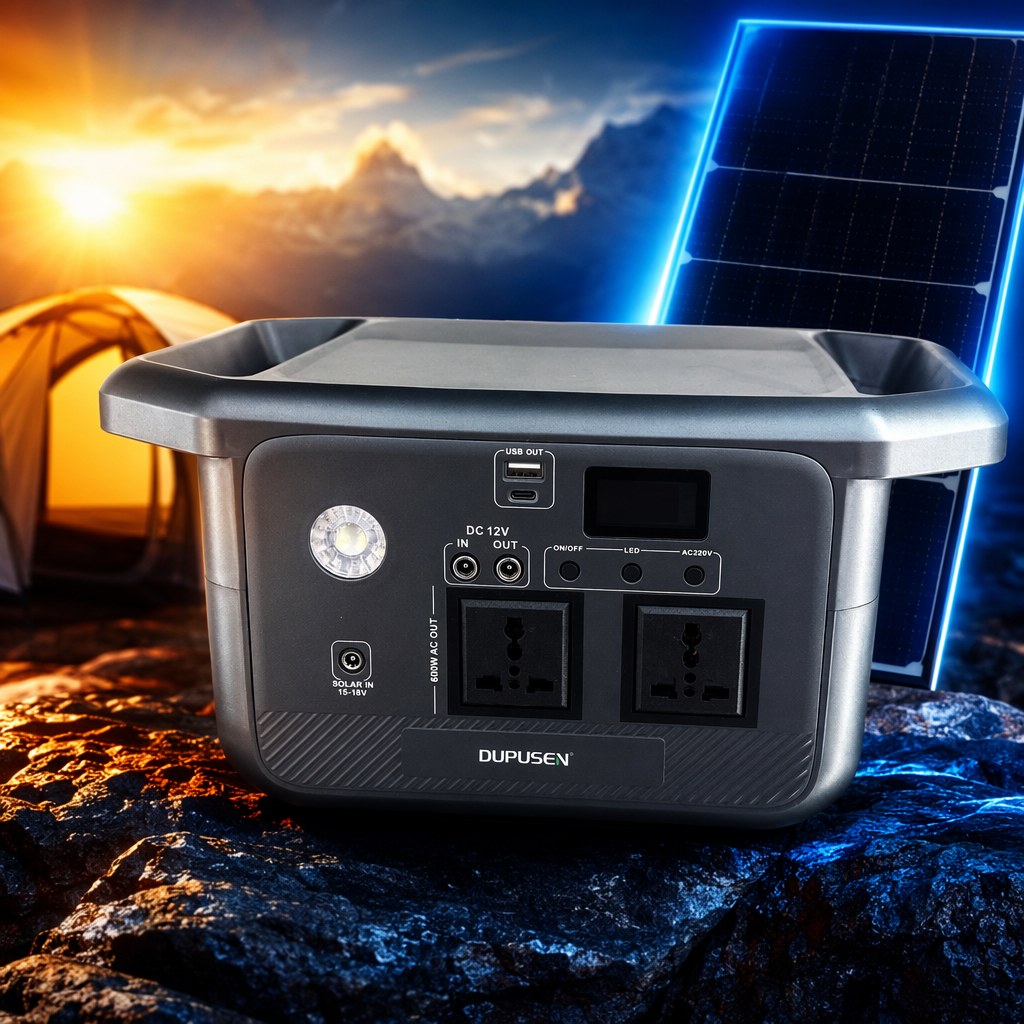 Multi-functional grey portable power inverter, outdoor emergency backup car charger, small portable device Specification image