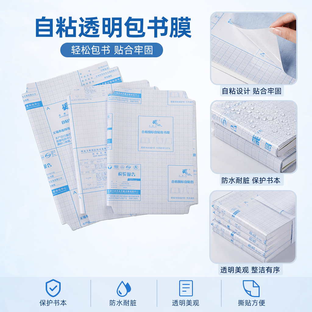 白色网格纸张书膜防水防撕保护文具用品学生手工材料包邮