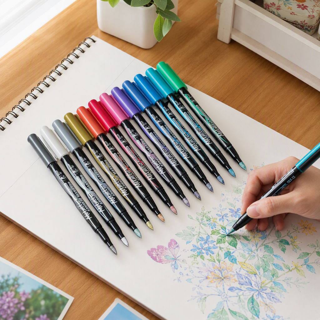 Colorful creative marker pen set for children and students, colored pens for drawing, colored pens for drawing, and painting supplies details Picture