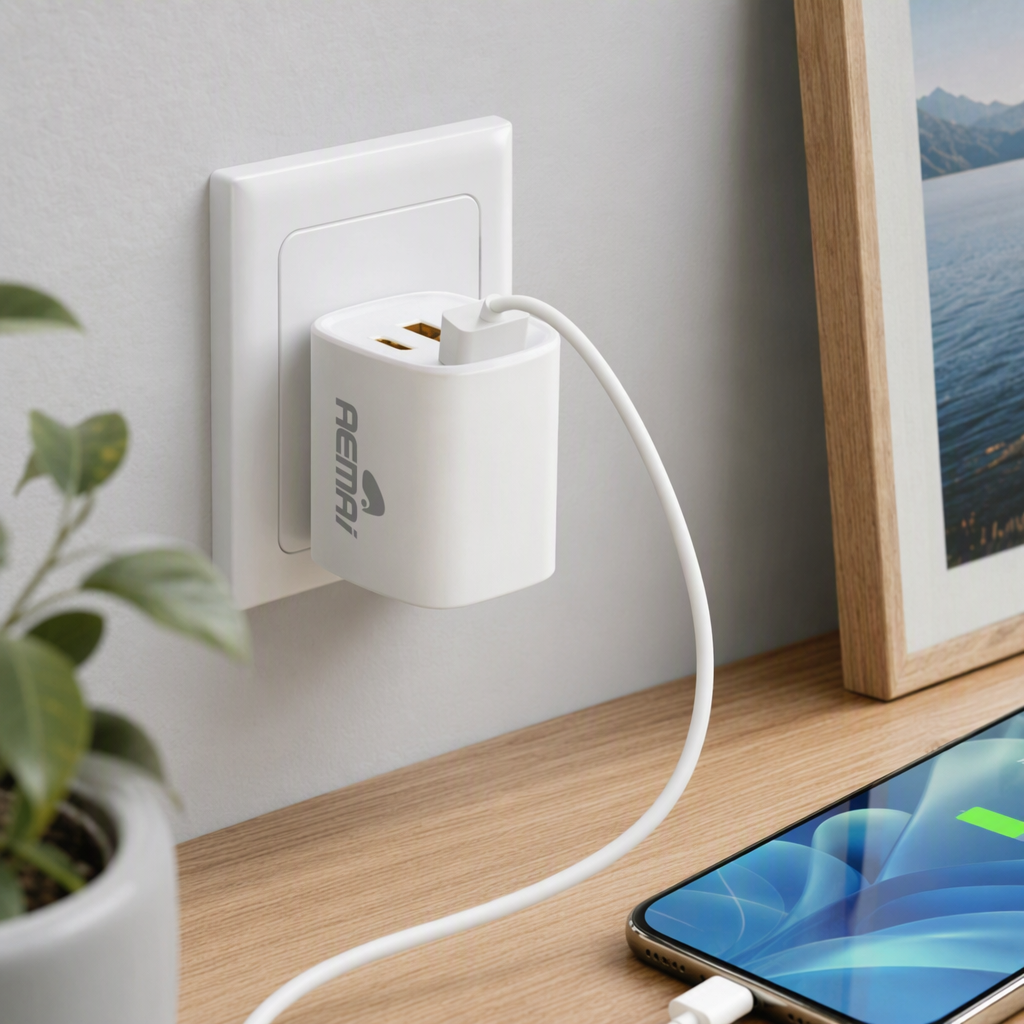 The white charger packaging box is a portable storage box suitable for mobile phone and tablet accessories. It features a simple design details Picture