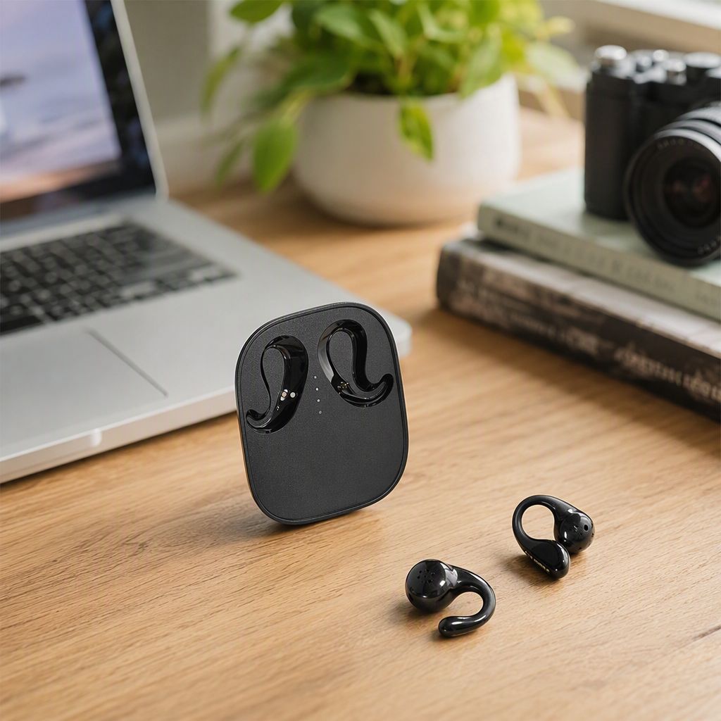 Blue and white packaged wireless headphones with high-definition stereo sound, lightweight and portable, suitable for both mobile phones and computers details Picture