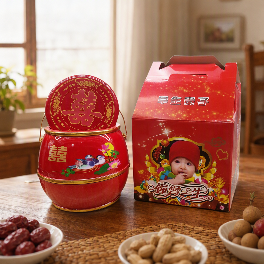 Red festive gift box Double Happiness porcelain Jar set, high-end, elegant, festive and auspicious decoration for festival gifts details Picture