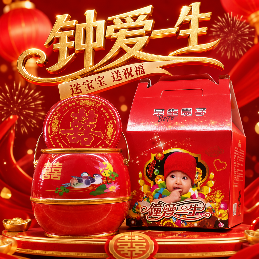 Red festive gift box Double Happiness porcelain Jar set, high-end, elegant, festive and auspicious decoration for festival gifts Specification image
