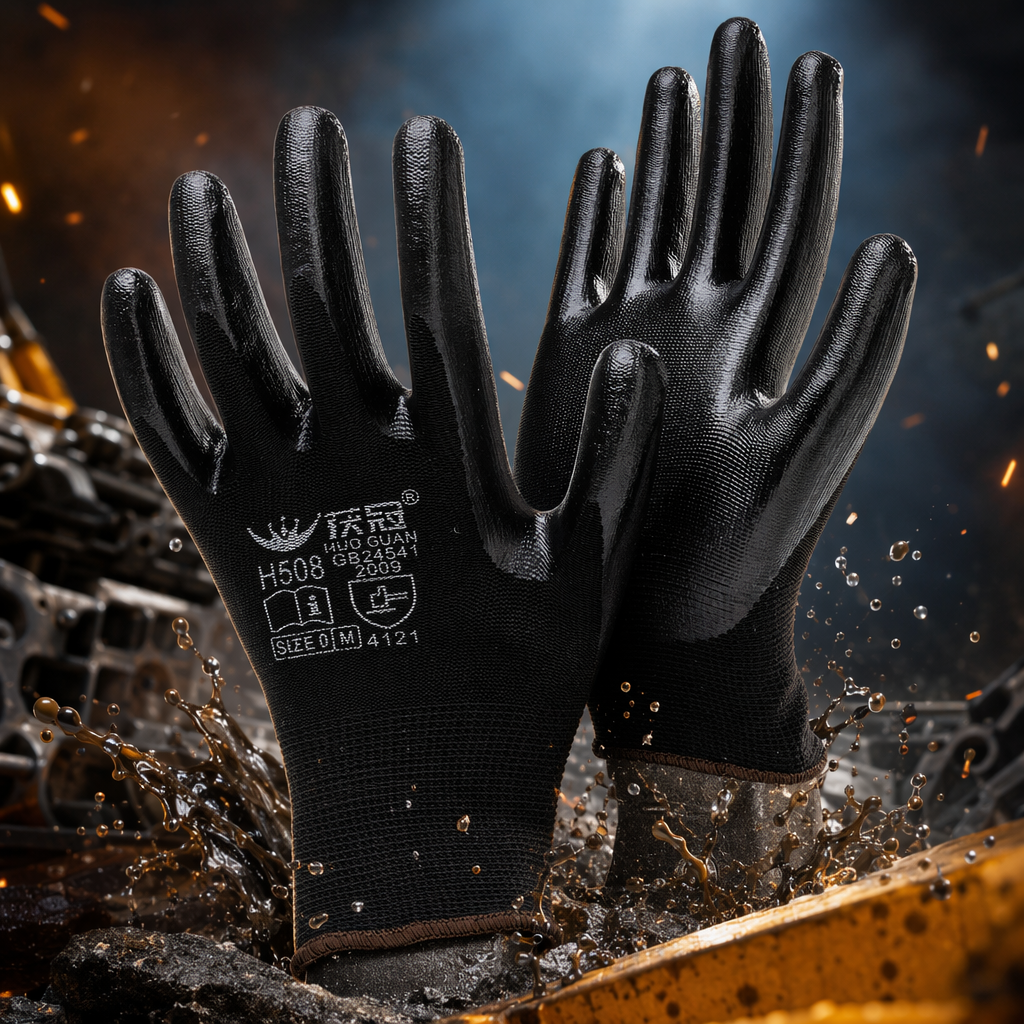 Guantes de protección anticorte negro de alta resistencia resistencia al desgaste resistencia al aceite mantenimiento mecánico aplicable equipo de protección de seguridad - 3