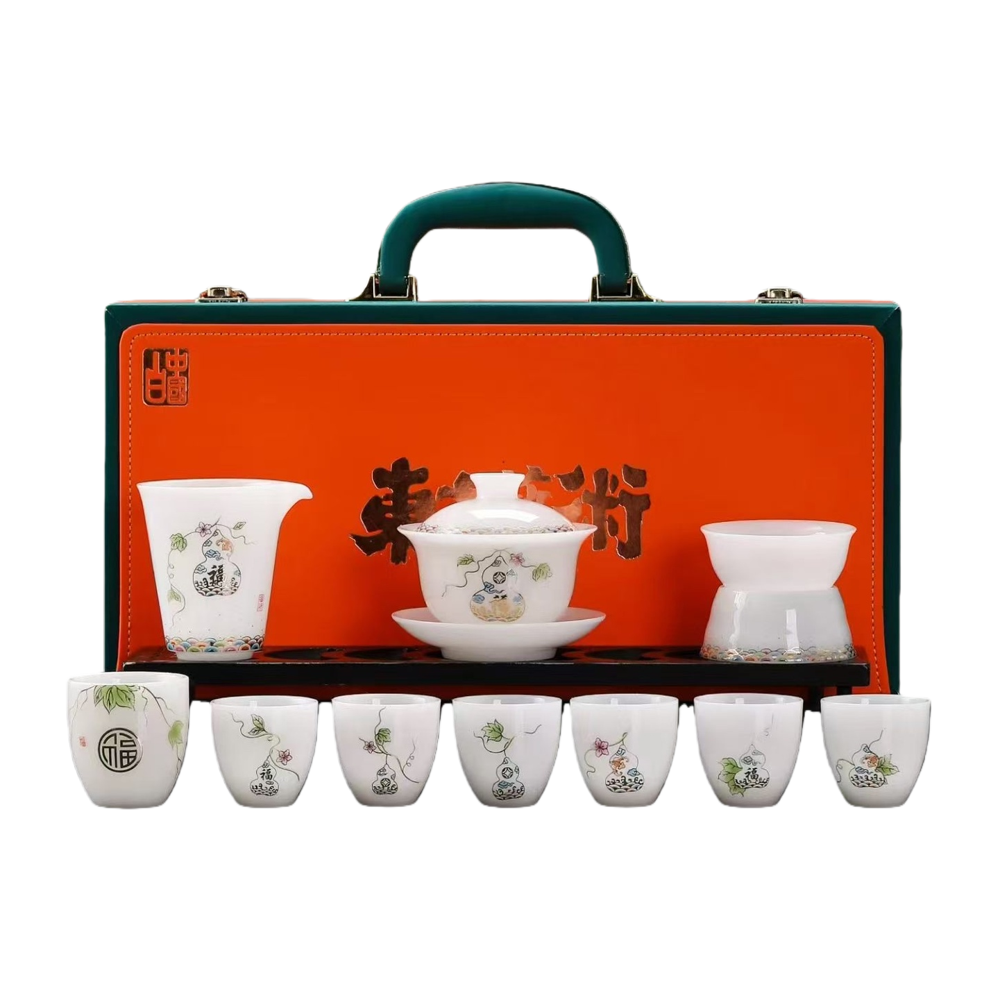 White porcelain tea set, simple household teapot, tea cup, tea tray, tea strainer, tea filter gift set Item Picture