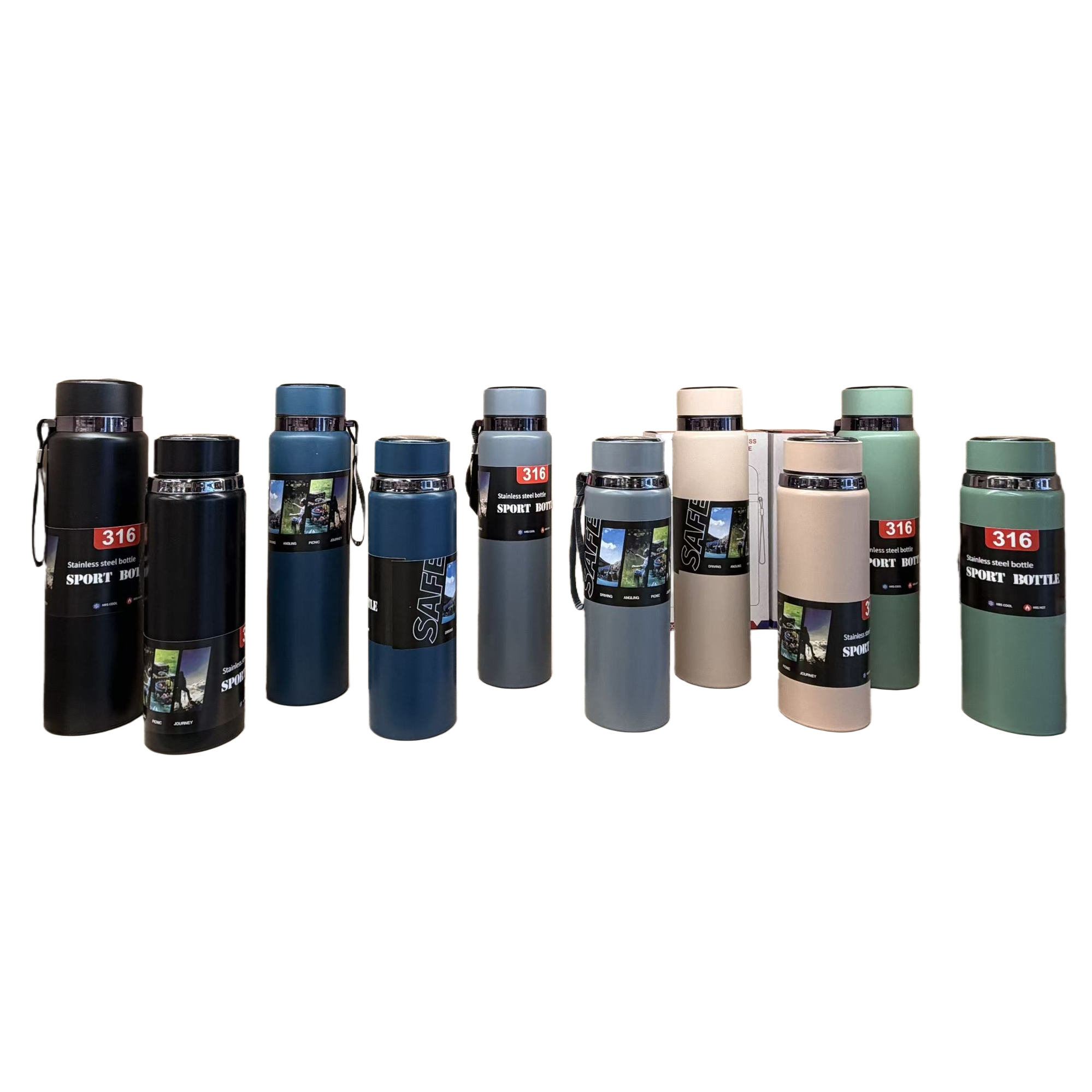 Colorful stainless steel sports water cup, large-capacity portable insulated outdoor sports water bottle, student sports water cup Item Picture