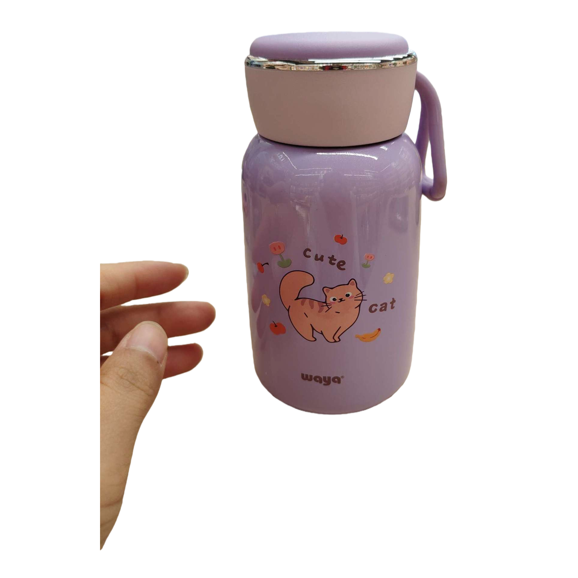 كأس قهوة البنفسجي باللون البنفسجي للقطط ذات سعة كبيرة مع مقابض لمنع التسرب Item Picture