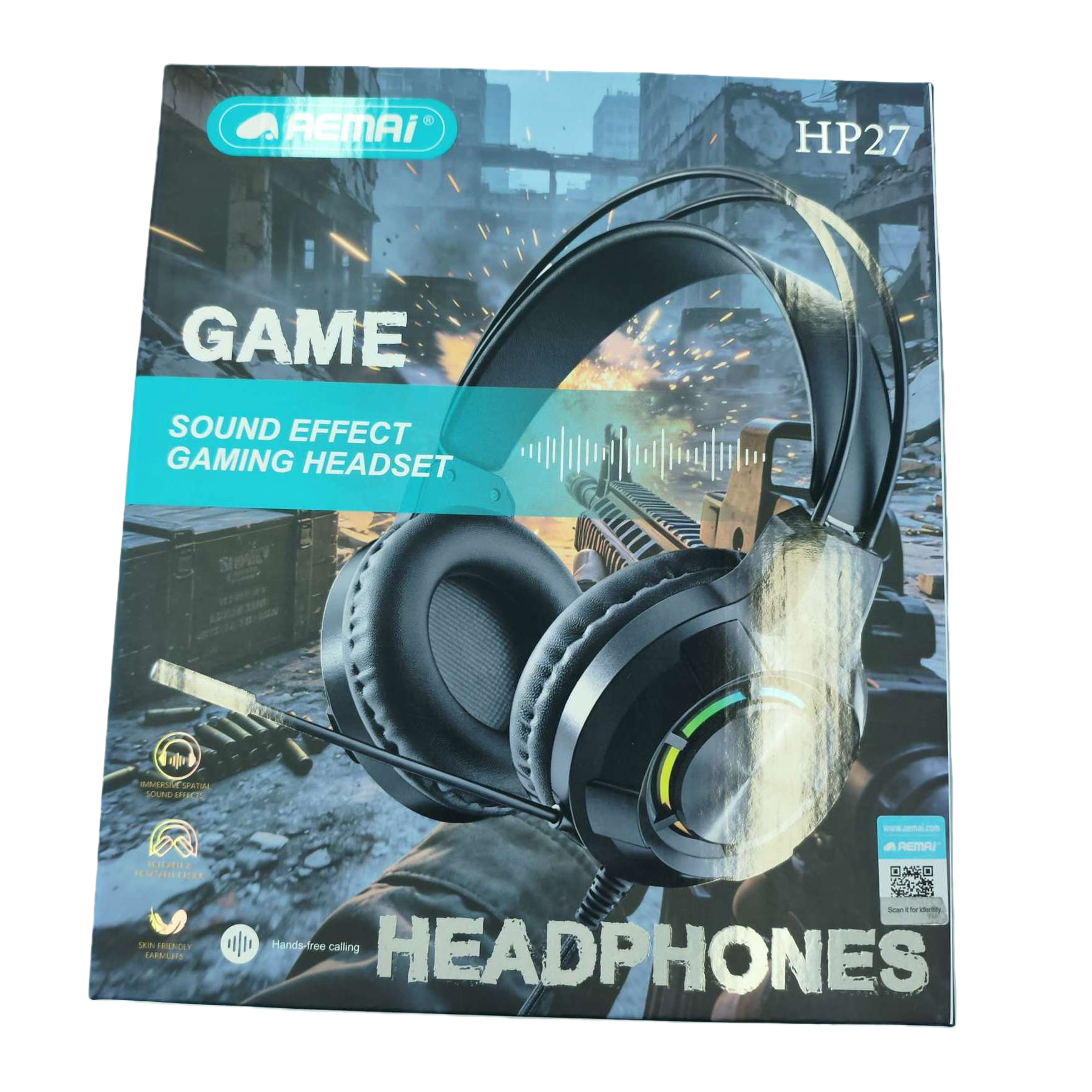 Professional e-sports over-ear wireless noise-cancelling headphones, black gaming headphones with microphone, long battery life, comfortable to wear Item Picture