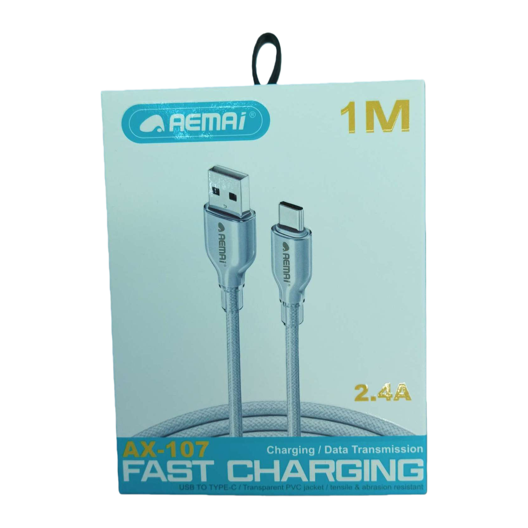 The high-strength silver braided charging cable supports fast charging and durable mobile phone data transmission Item Picture