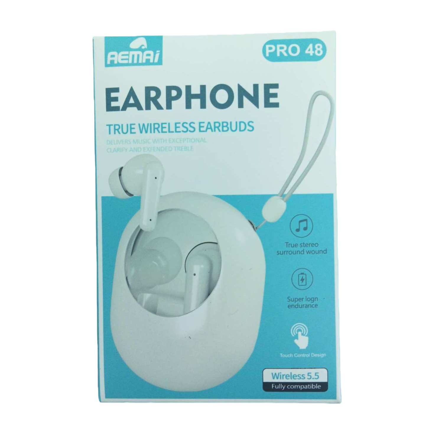 White wireless earphone storage case, portable charging case, earphone protection case, earphone accessory storage box Item Picture