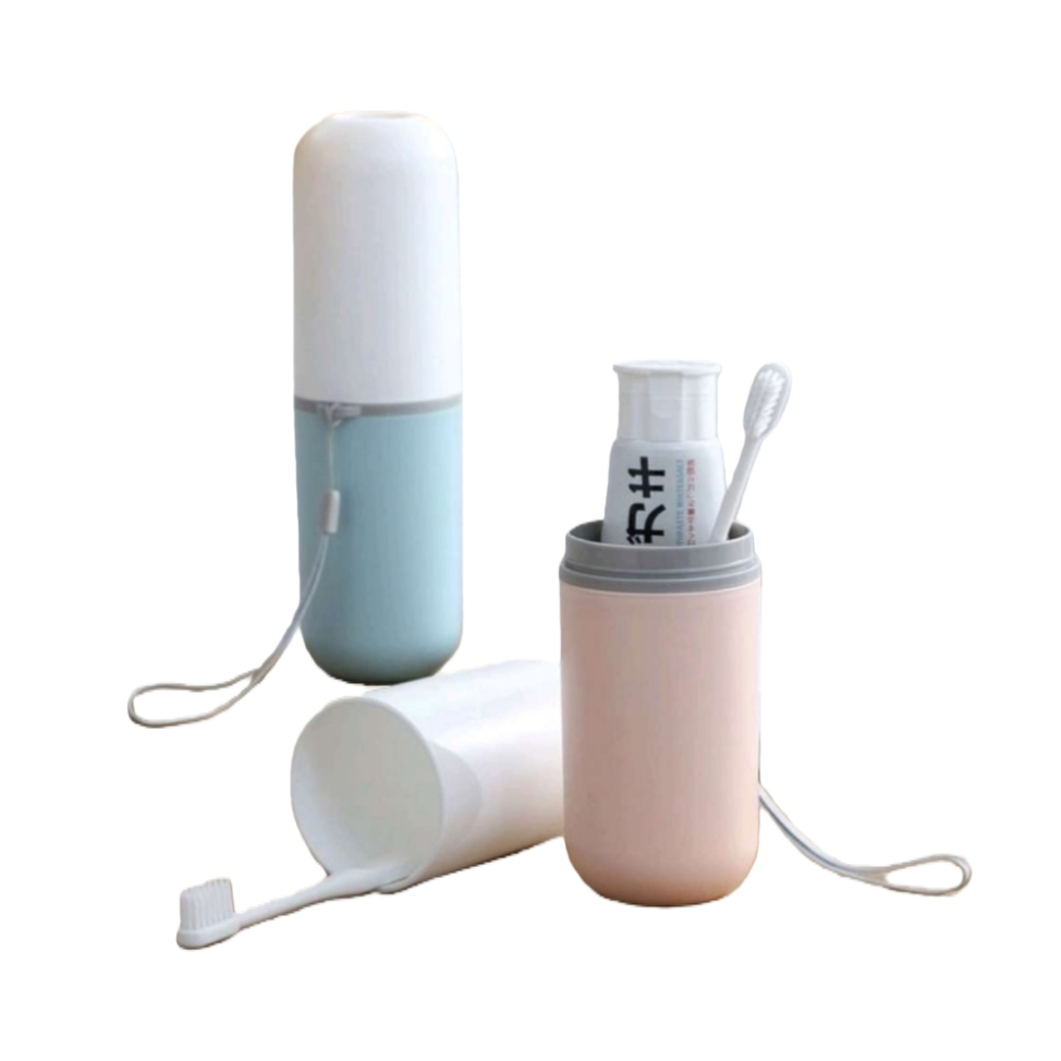 Pink toothbrush storage box, portable waterproof toothbrush organization box, creative home travel toothbrush set storage box Item Picture