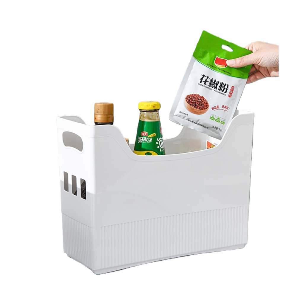 The white kitchen storage rack, seasoning bottles, Sichuan pepper powder bags, multi-layer storage rack and kitchenware organization and storage rack are neat and practical Item Picture