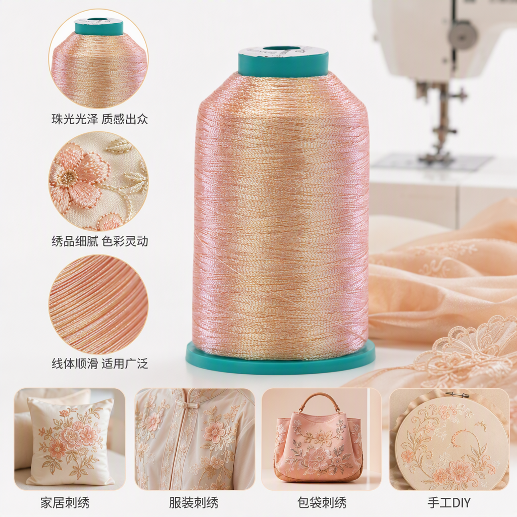亮丝线轴粉色柔亮手工缝纫线缠线绣花线DIY用品线类