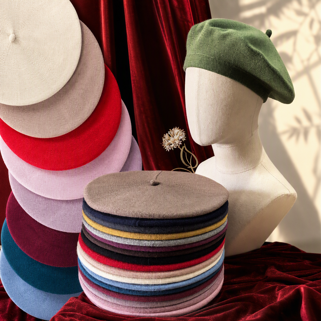 Cashmere beret for women, soft tweed material, slimming and versatile commuting casual hat, solid woolen beret, retro style, facial flattering little painter hat, autumn and winter casual and versatile rhindiamond hat for women wholesale details Picture