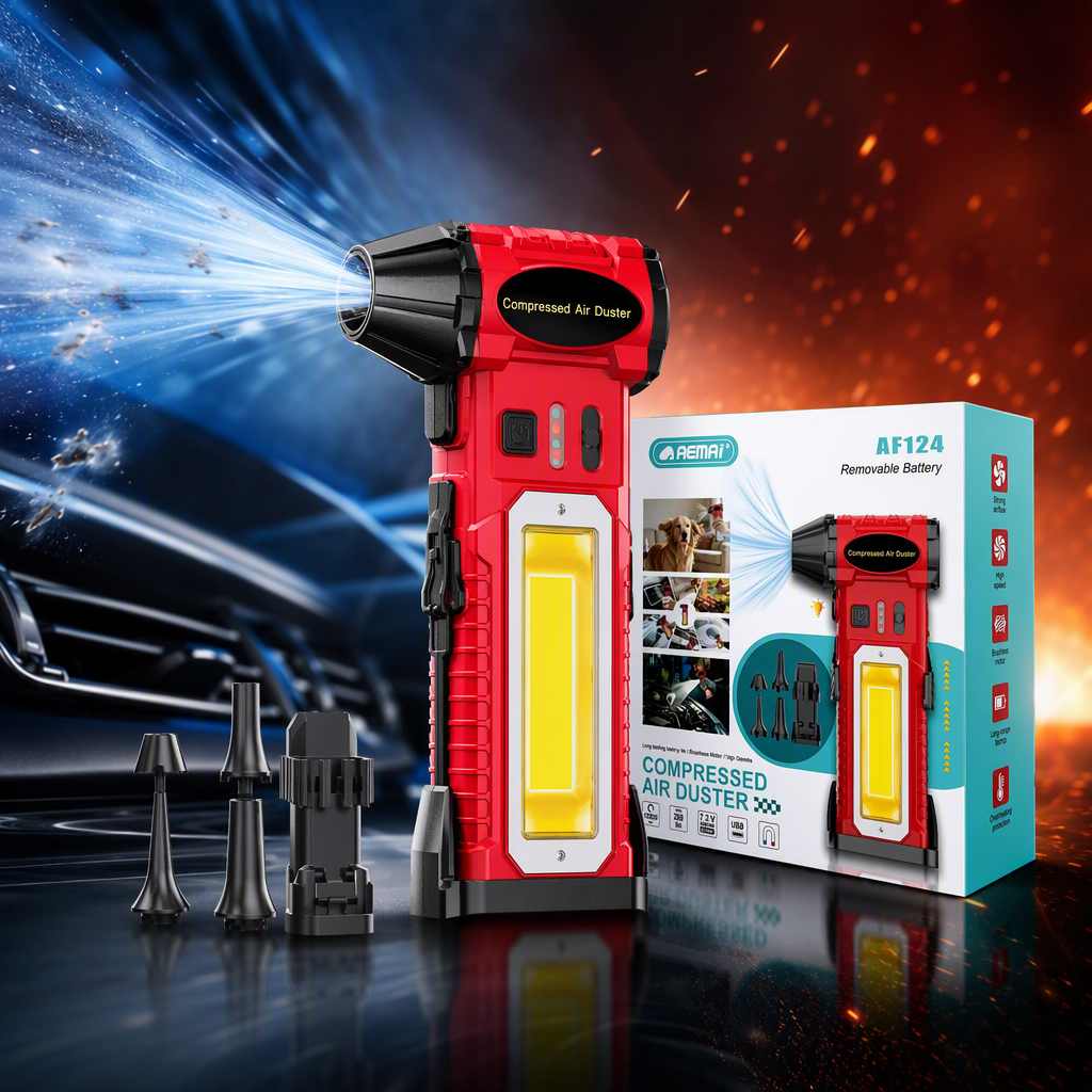 The multi-functional portable compressed air dust collector is a handheld silent and powerful cleaning tool, suitable for electronic devices and auto parts Specification image