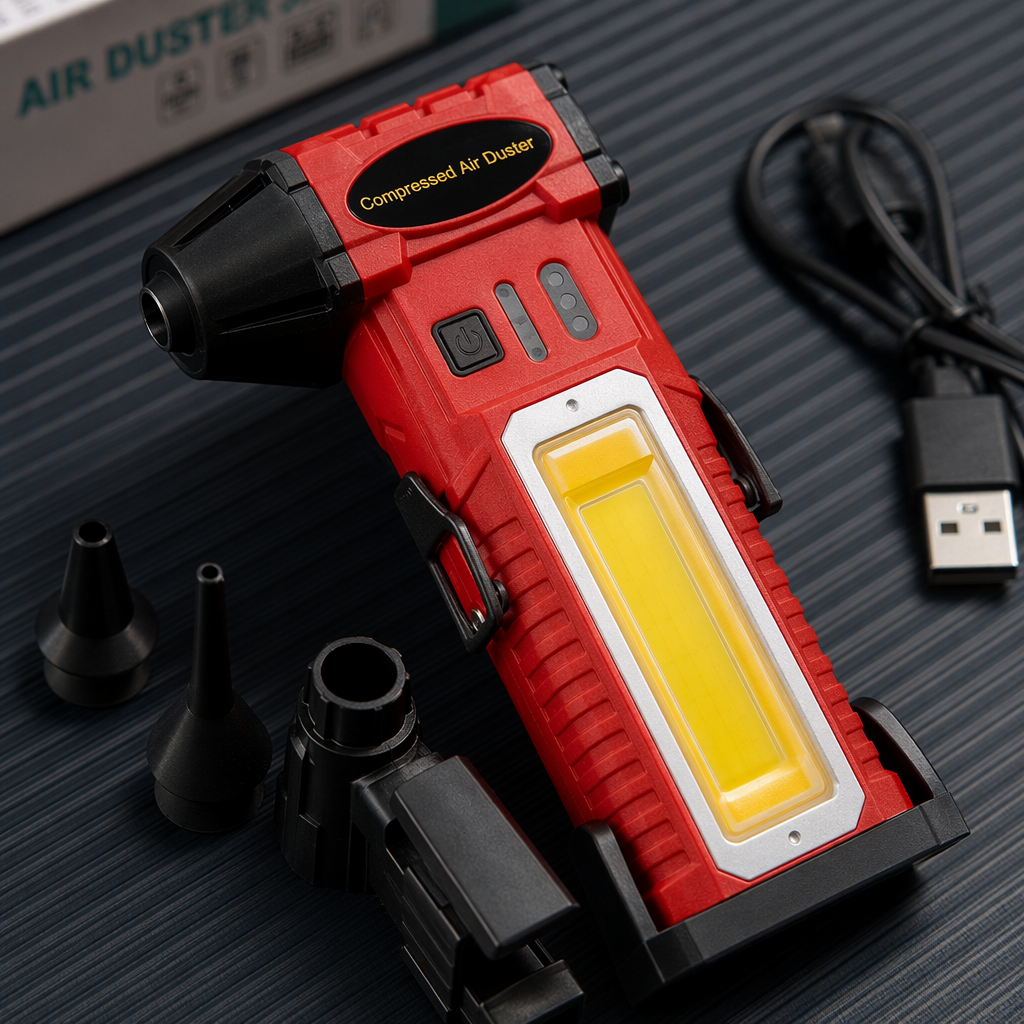 The multi-functional portable compressed air dust collector is a handheld silent and powerful cleaning tool, suitable for electronic devices and auto parts Application Scenario