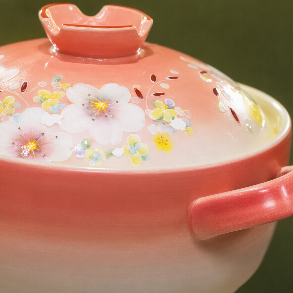 Pink ceramic stew pot, a household multi-functional soup pot, a heat-resistant and durable earthenware for making soup, and a kitchen stewing vessel Application Scenario