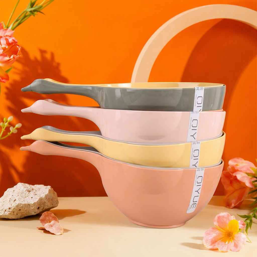Colorful goose-shaped handle draining basket, kitchen storage and vegetable washing basket, fruit and vegetable draining wonder, portable for home use Specification image