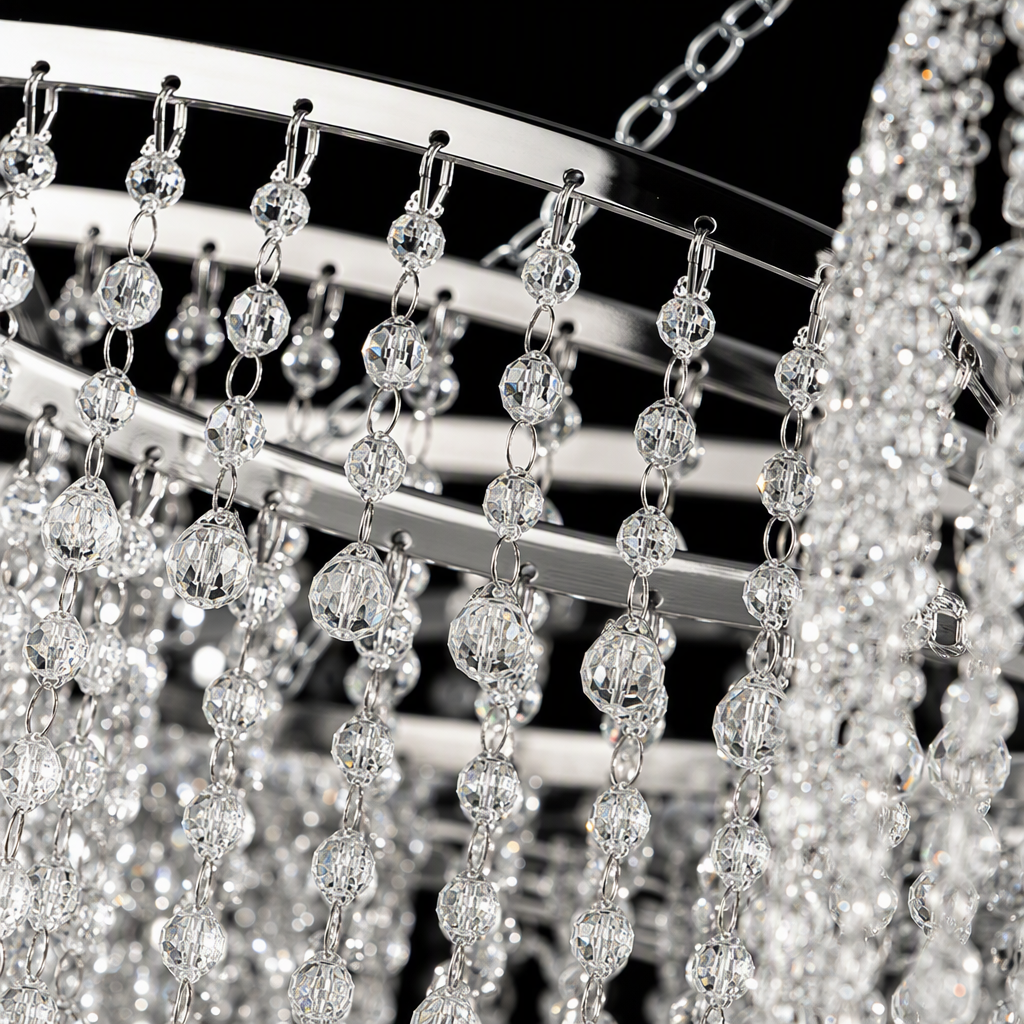 Luxurious, modern and simple white crystal chandelier for living room, dining room and bedroom lighting fixtures and decorative items Application Scenario