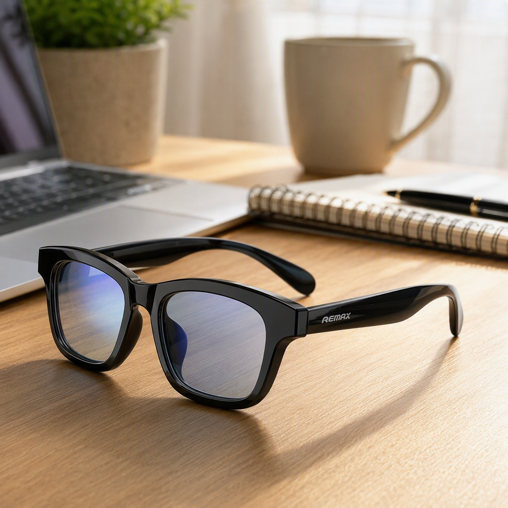 Fashionable black smart glasses with high-definition display, multi-functional Bluetooth glasses, and trendy sports and leisure accessories details Picture