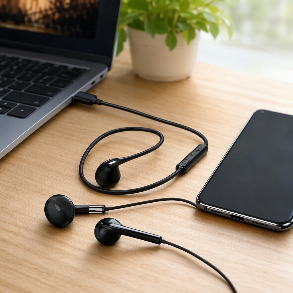Fashionable blue and white packaging box headphones, high-fidelity stereo, lightweight and portable music headphones gift box details Picture
