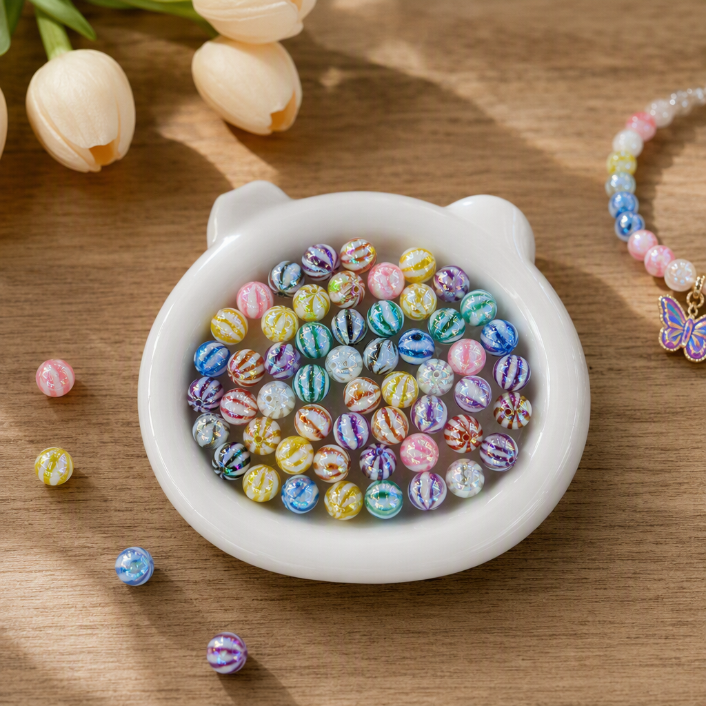 Colorful handcrafted beaded jewelry accessories, DIY materials for colorful beads, creative decorative items, 50g beads details Picture