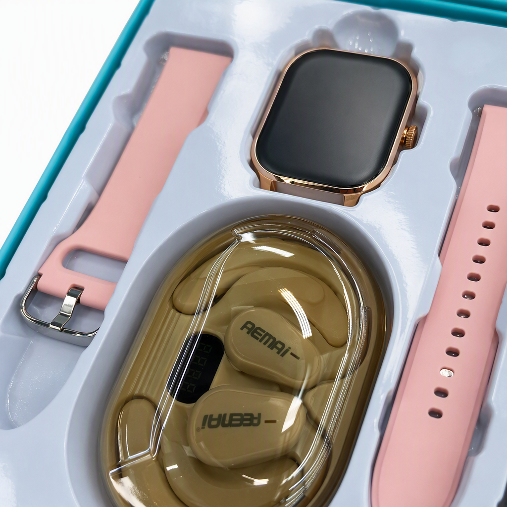 Blue and white packaging box smartwatch set, multi-functional sports and health monitoring gift box suitable for both men and women Application Scenario