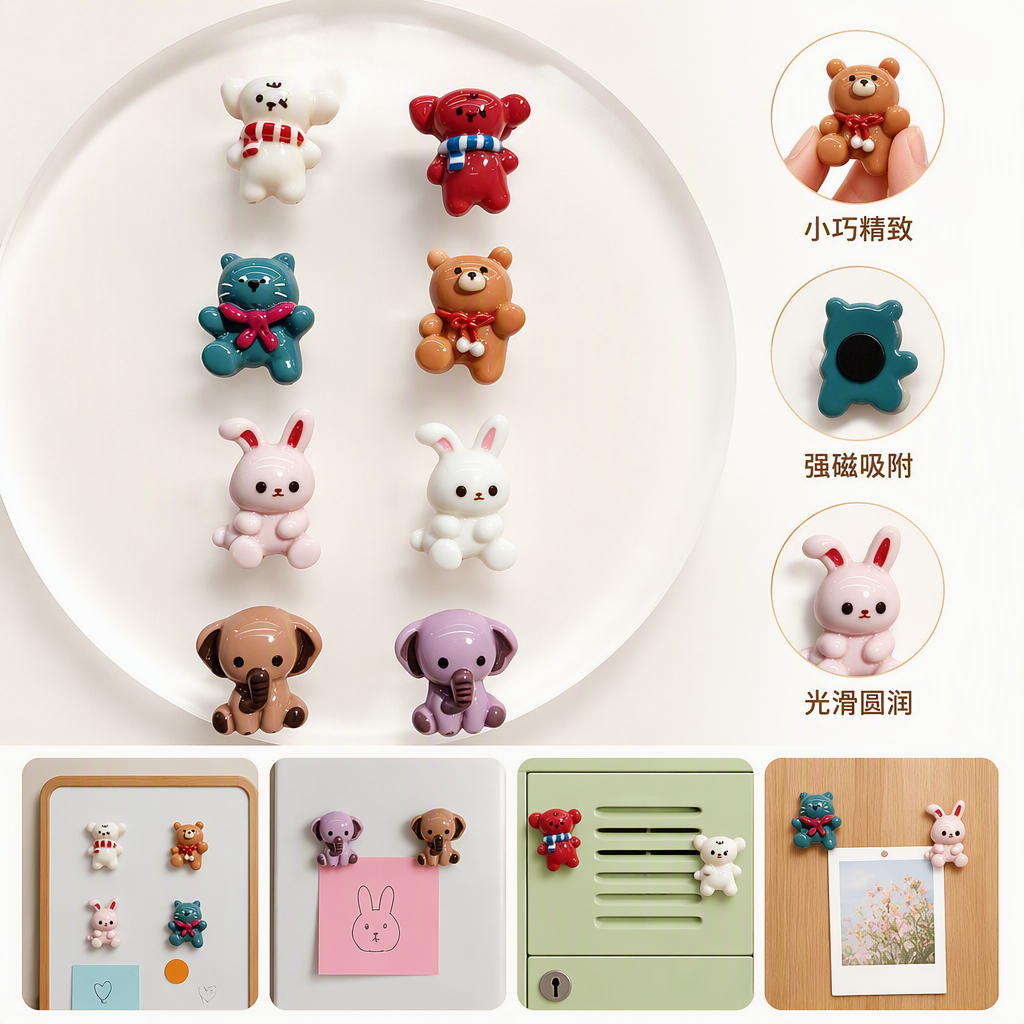 Varios dibujos animados animal de juguete colorido oso conejo elefante decoración creativa para el hogar juego de la habitación de los niños lindo lindo regalo divertido