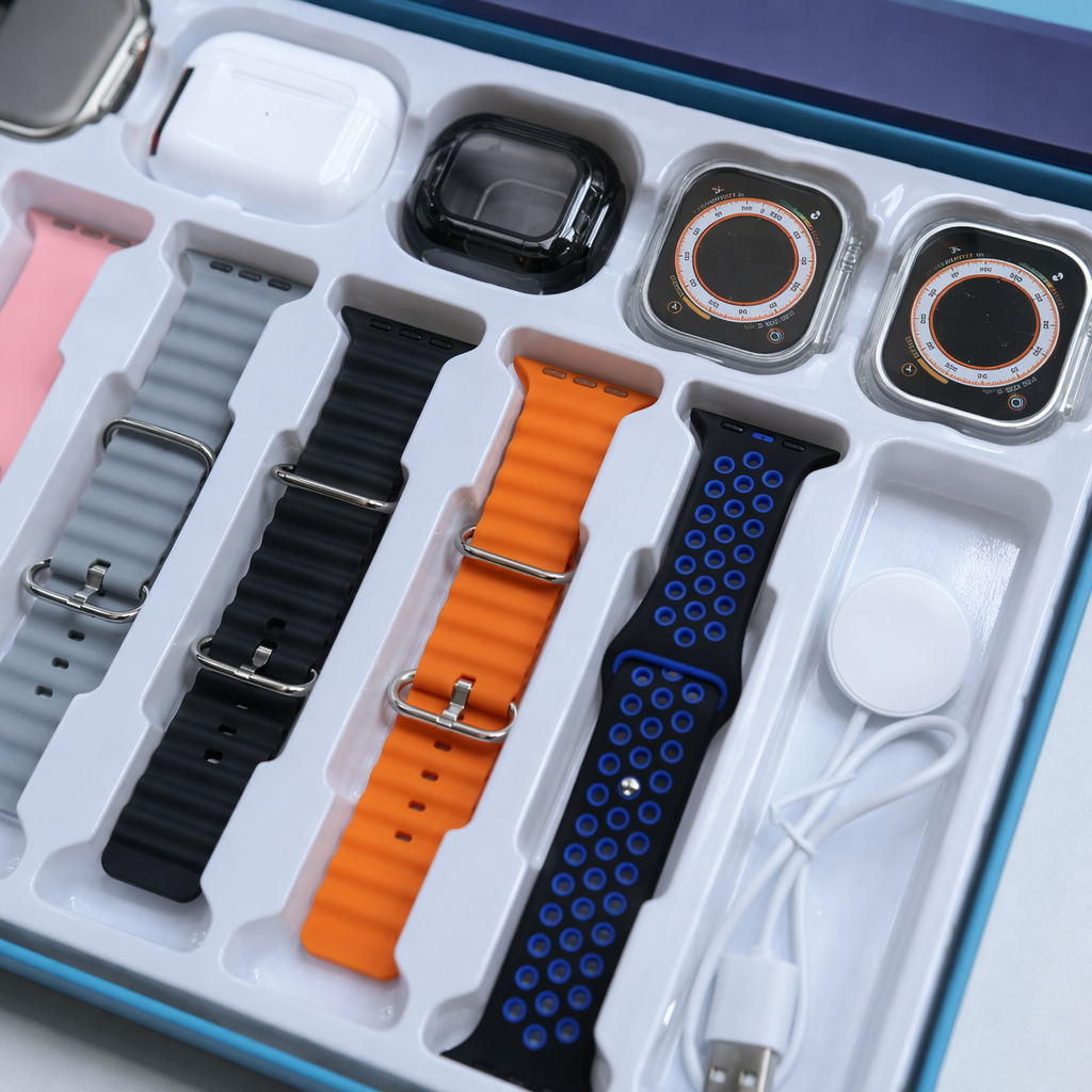 Blue packaging box smart wearable set, multi-functional for sports and health, suitable for both children and adults Application Scenario