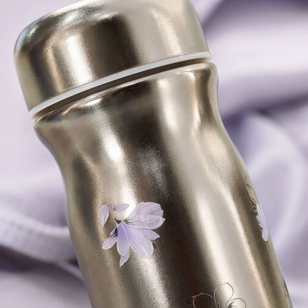 Plata thermal tazas con patrón de flor púrpura portátil thermal tazas de viaje al aire libre para estudiantes regalo regalo Application Scenario