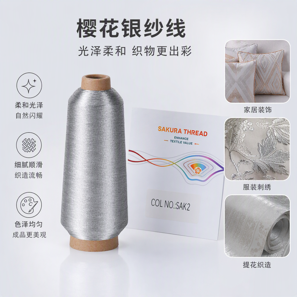 银色金属光泽线轴耐用强韧金银线