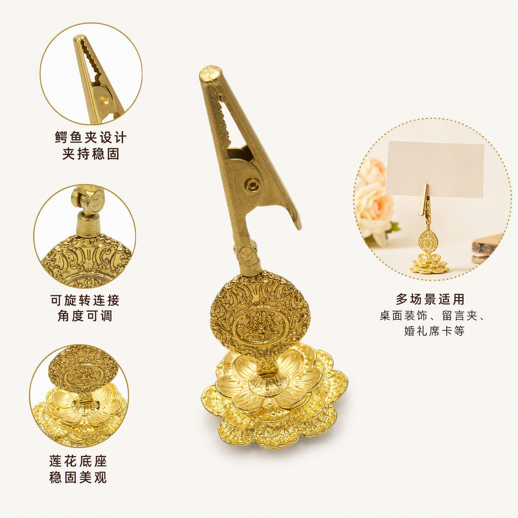 金色莲花造型发夹韩式简约发饰头饰优雅百搭发夹发饰品发夹夹子