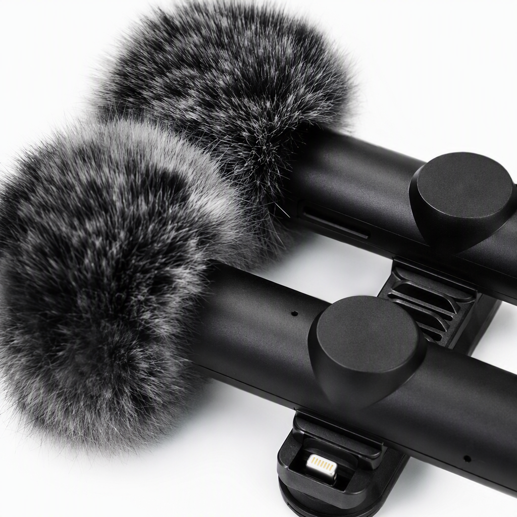 Blue and white packaging box wireless microphone, professional audio equipment, portable conference and presentation equipment, high-fidelity wireless microphone Application Scenario
