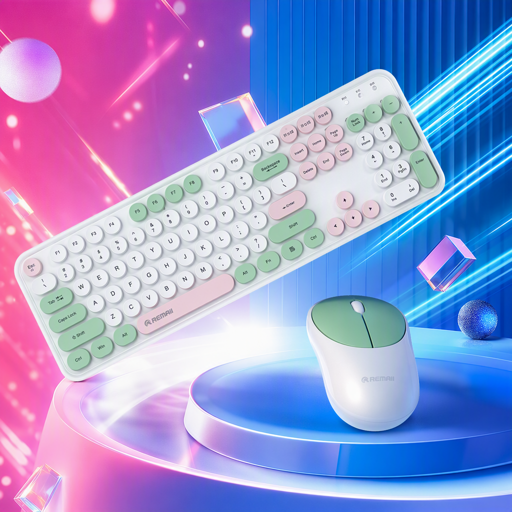 Colorful backlit keyboard and mouse set, office and gaming multi-functional silent wireless portable computer accessories Specification image