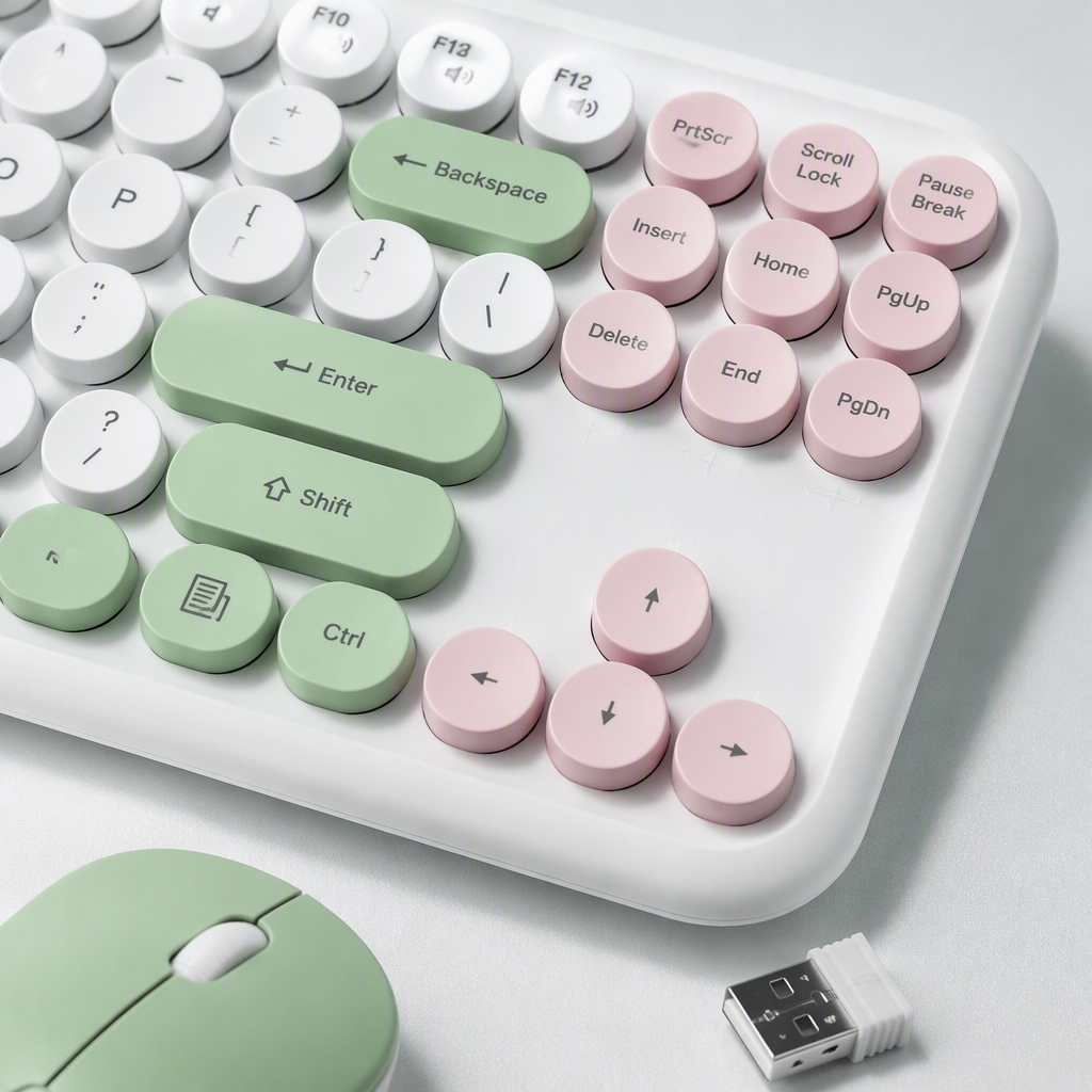Colorful backlit keyboard and mouse set, office and gaming multi-functional silent wireless portable computer accessories Application Scenario