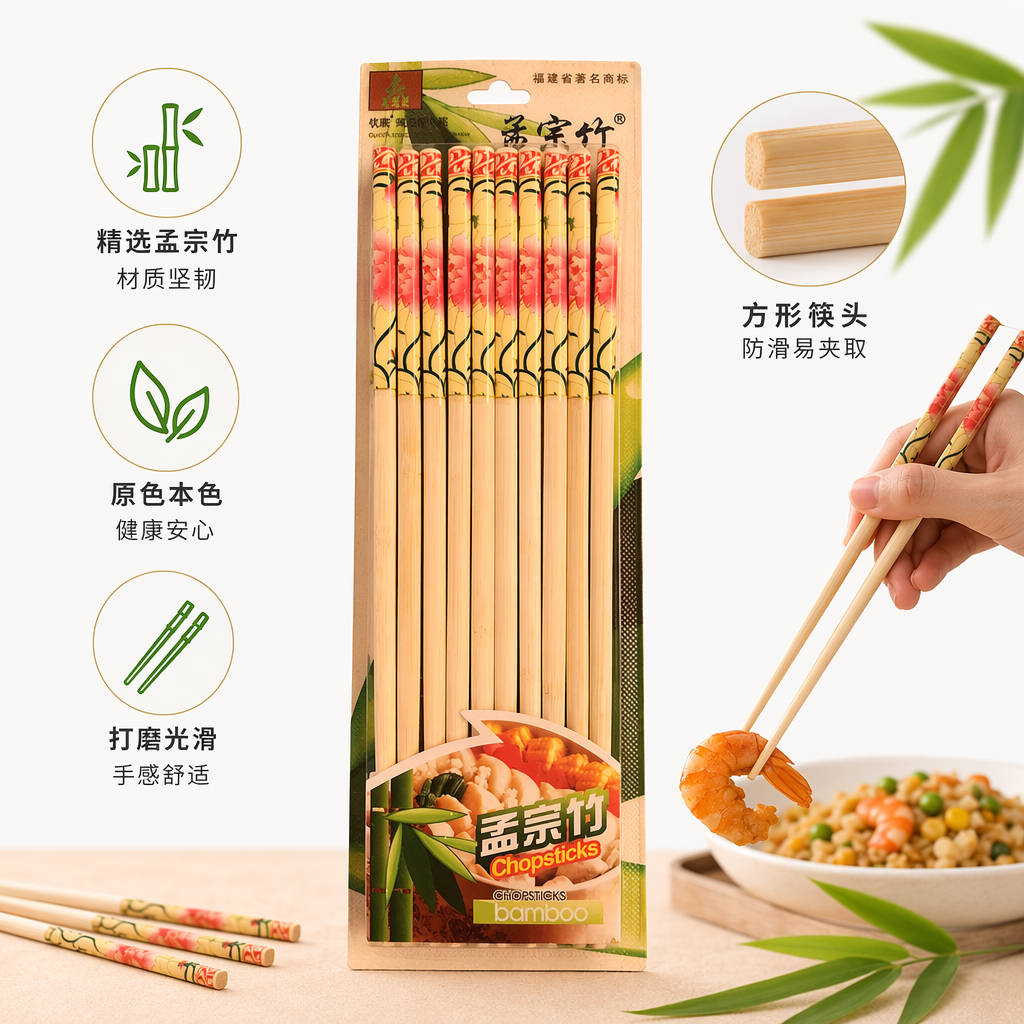 Durable and environmentally friendly household chopsticks and tableware set, essential practical tableware for restaurant tables Application Scenario