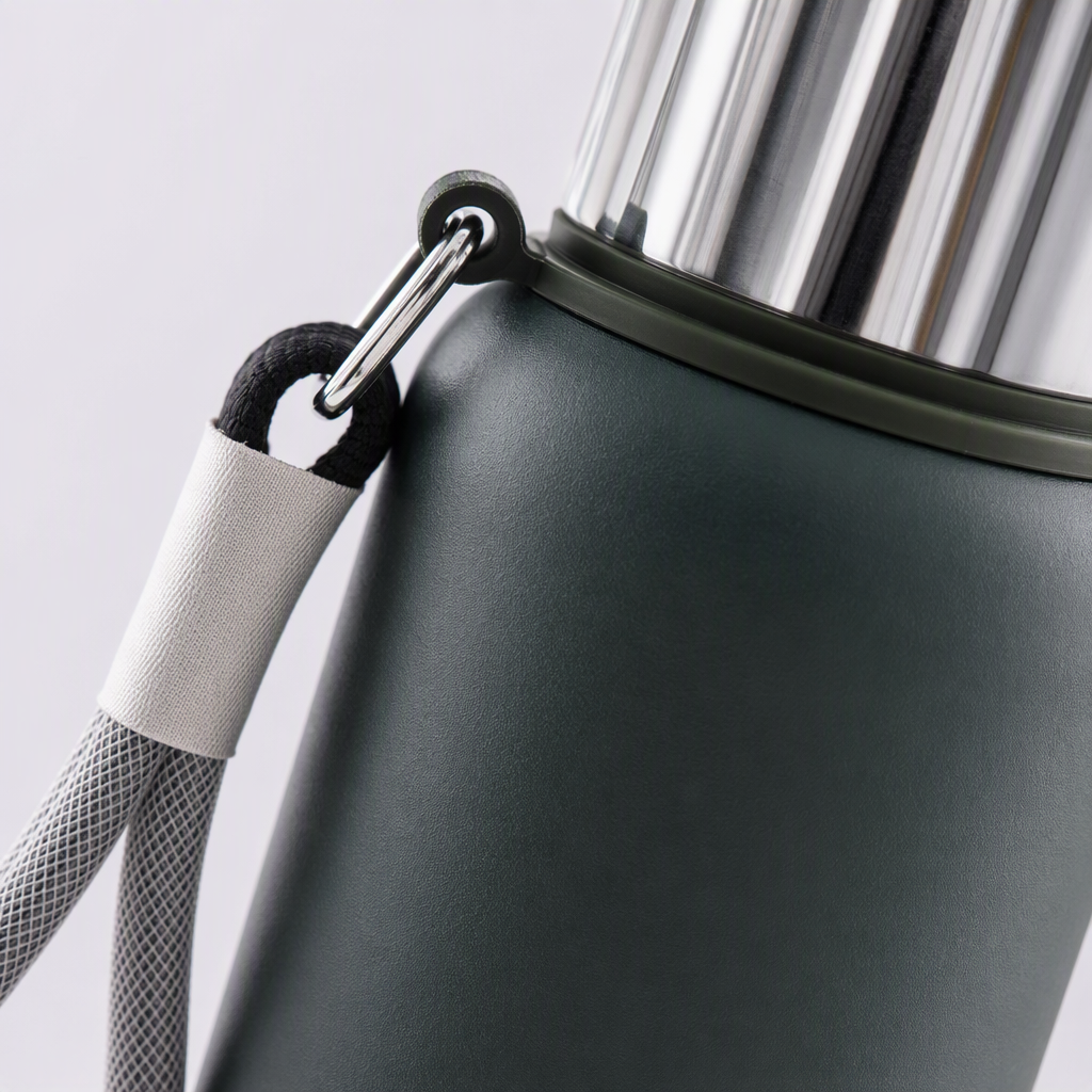 Stainless steel large-capacity insulated cup, fashionable dark green portable student business warm water cup gift Application Scenario